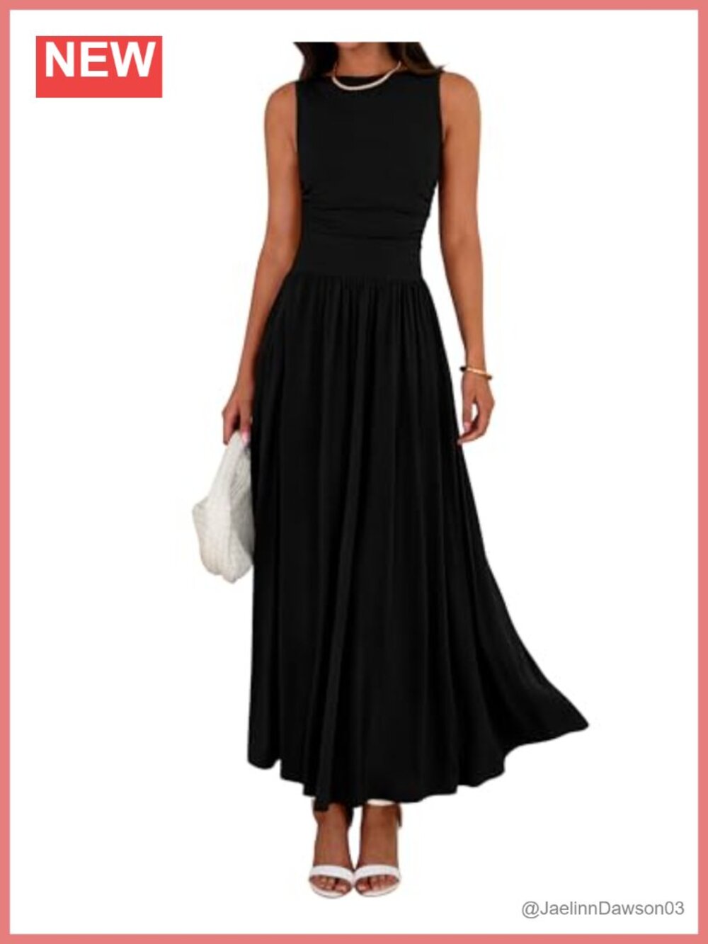 Sleeveless Maxi Dress Knit Casual A-Line High Waist Summer